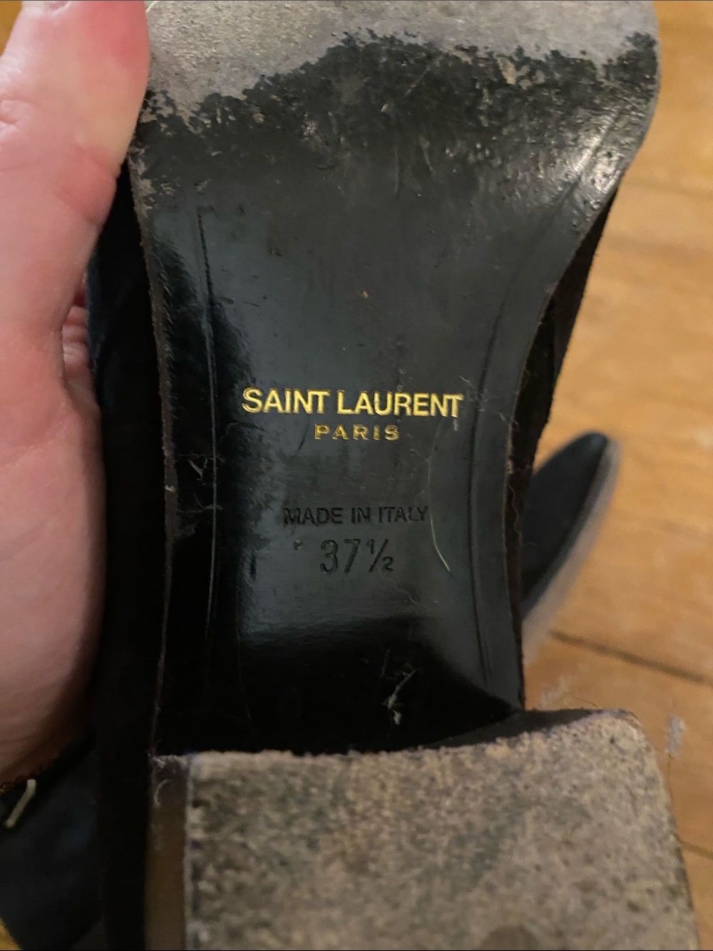 Saint Laurent Black Suede Ankle Boots - Picture 7 of 7